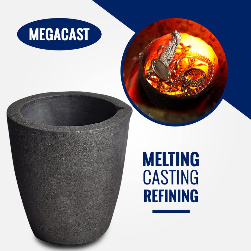 MegaCast #4 8KG MegaCast, Foundry Clay Graphite Crucibles Black Cup Furnace Torch Melting Casting Refining Gold Silver Copper Brass Aluminum - Image 5